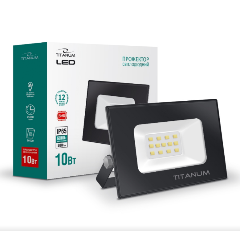 LED Прожектор 10W 6000К 220V TLF106 Titanum Житомир - изображение 2