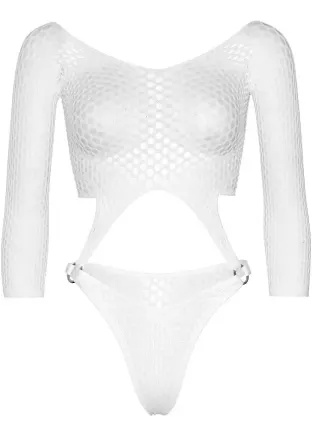 Боді Leg Avenue Top bodysuit with thong back White Львів