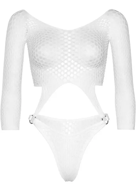 Боді Leg Avenue Top bodysuit with thong back White Львів - фото 3