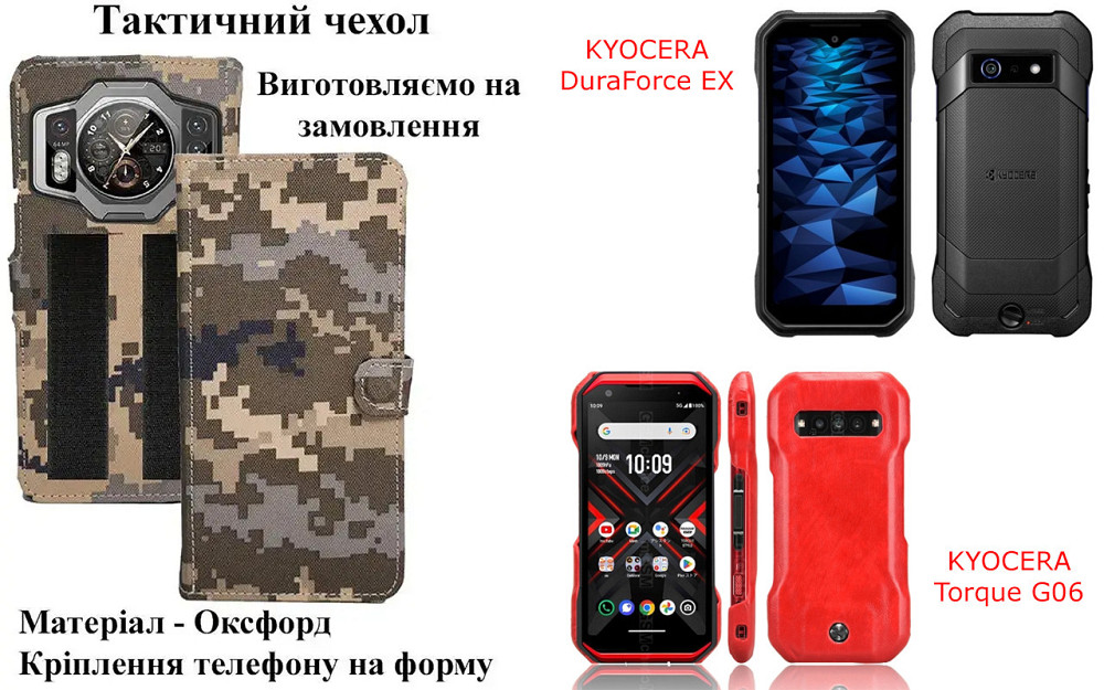 Тактический чехол для Hotwav Hyper 7 Pro, крепится к снаряжению на липучке Киев - изображение 1