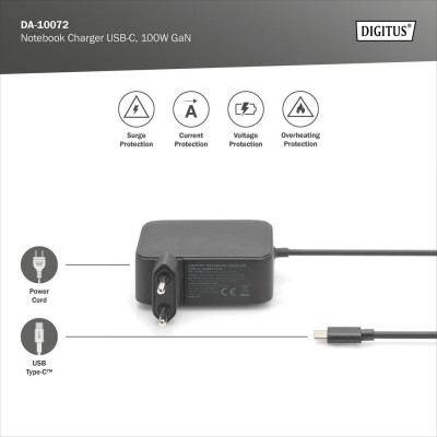Блок питания к ноутбуку Digitus 100W USB-C GaN (DA-10072) Винница - изображение 5