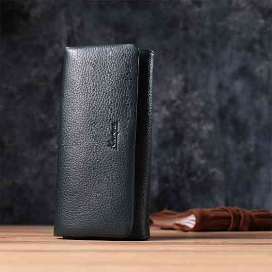 Горизонтальный женский кошелек из натуральной кожи KARYA 22852 Зеленый Киев