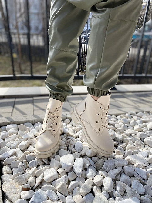 Черевики жіночі GREMMY бежеві натуральна шкіра висота 17 см розмір 39 (4330) Коломыя - изображение 3