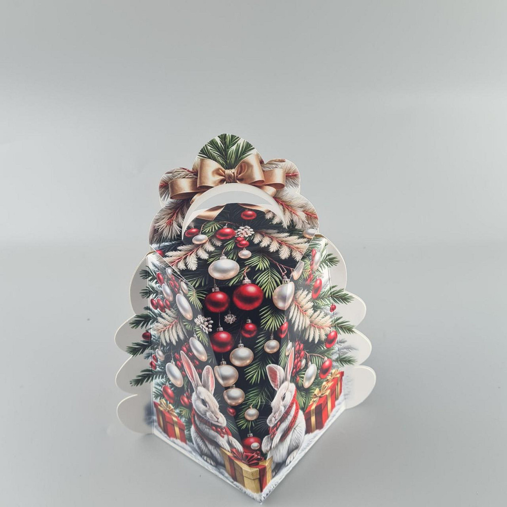 Новогодняя подарочная картонная упаковка для конфет (1000грм) №222 