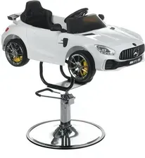 Перукарське Крісло Dziecięcy Fotel Fryzjerski Mercedes Biały Київ