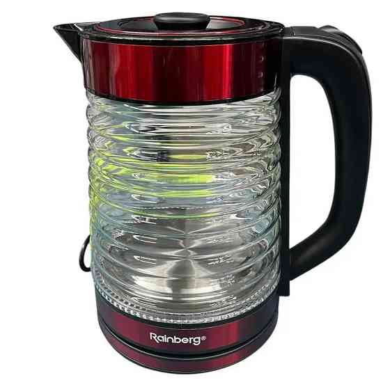 Электрочайник Rainberg RB-2312 стеклянный дисковый чайник 2.2л 2200Вт Red JA-44 Львов