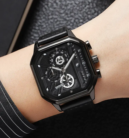 Наручний чоловічий класичний годинник Skmei 1963 Чорний Вінниця