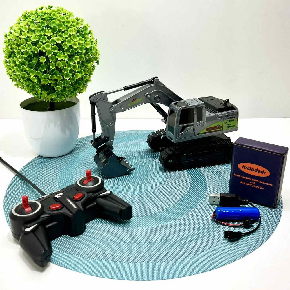 Екскаватор гусеничний на радіокеруванні з підсвічуванням та звуком Сірий (700-C2) Чернігів - фото 1