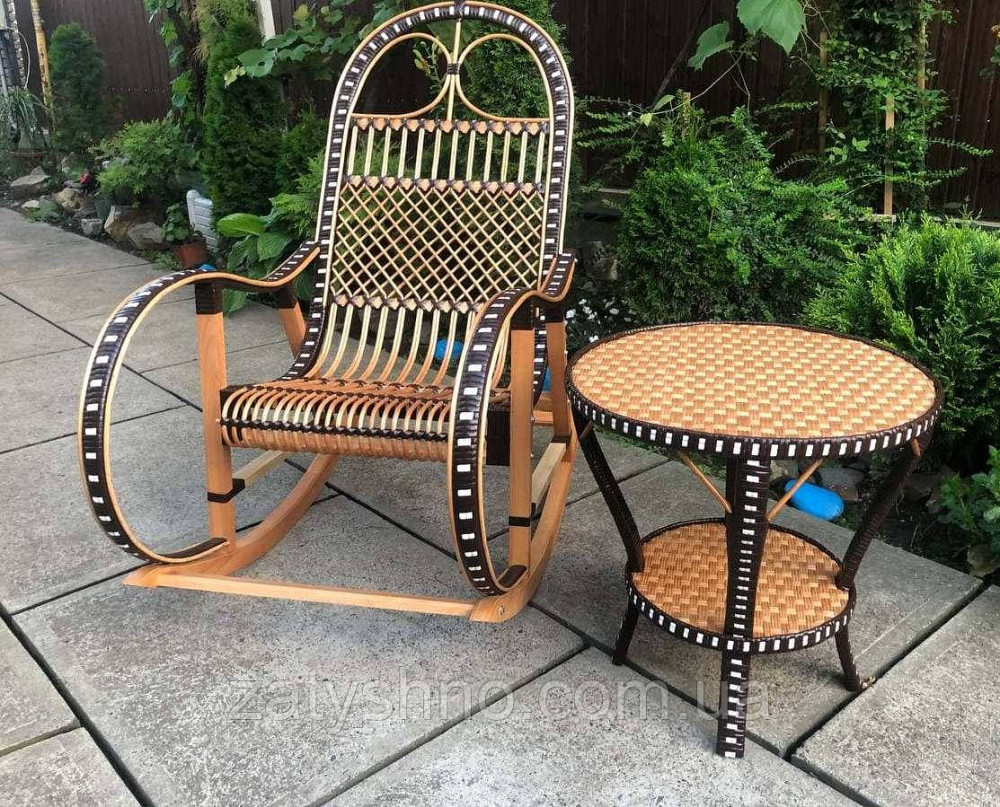 Мебель плетеная качалка и овальный стол Киев - изображение 2