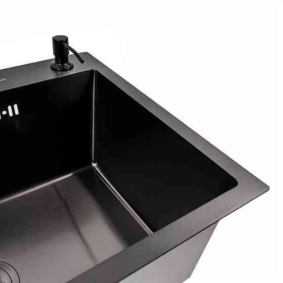 VALESO Кухонна мийка PVD чорна 65*45 Valeso Handmade (сифон круглий, 3,0/0,8) Киев