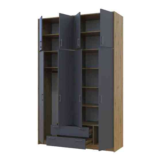 Шафа для одягу Doros Ронді з високою антресоллю Дуб Артизан/Графіт 4 ДСП 160х52х260 (DRS-011877) Львів
