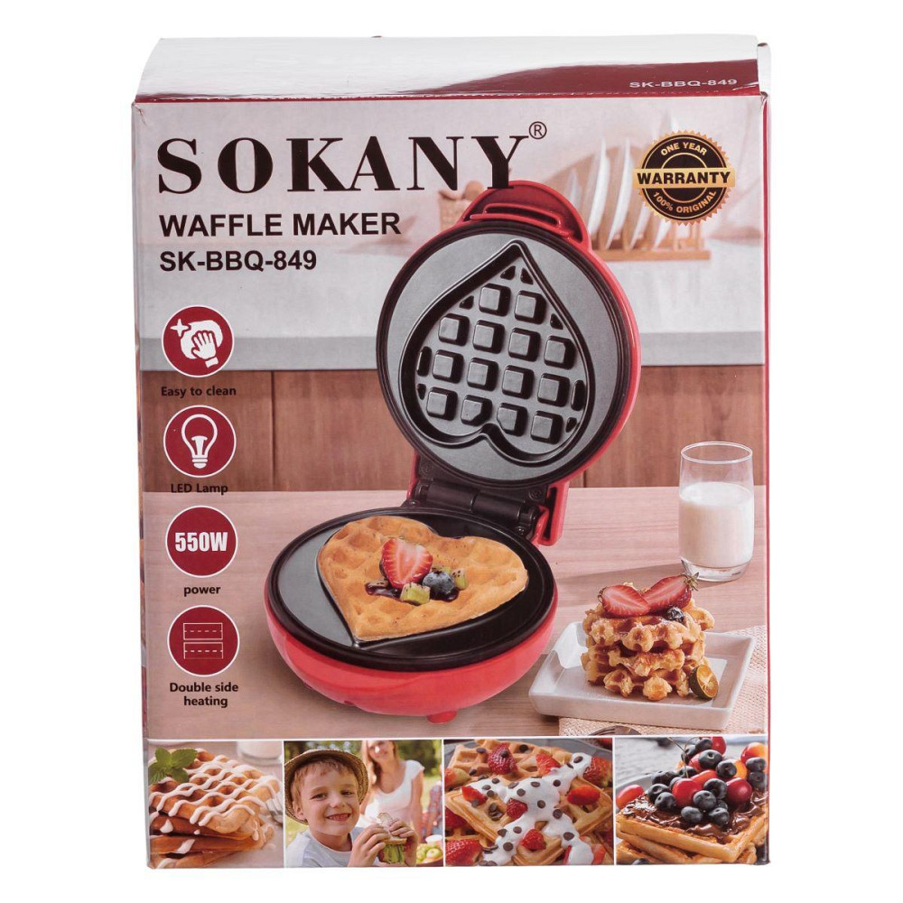 Вафельница для бельгийских вафель Sokany с антипригарным покрытием Киев - изображение 5