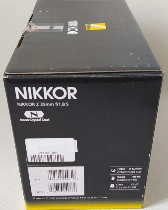 Объектив: Nikon Nikkir Z 35mm.f/1.8 S .Новий обєктив. Киев - изображение 1