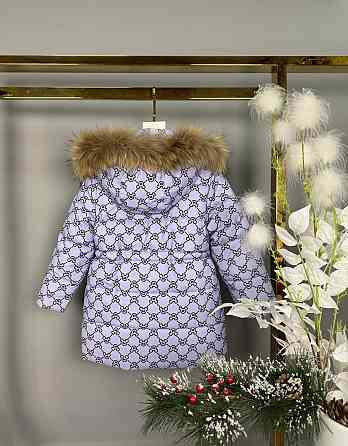 Детская зимняя сиреневая курточка на девочку на холофайбере 110 Николаев