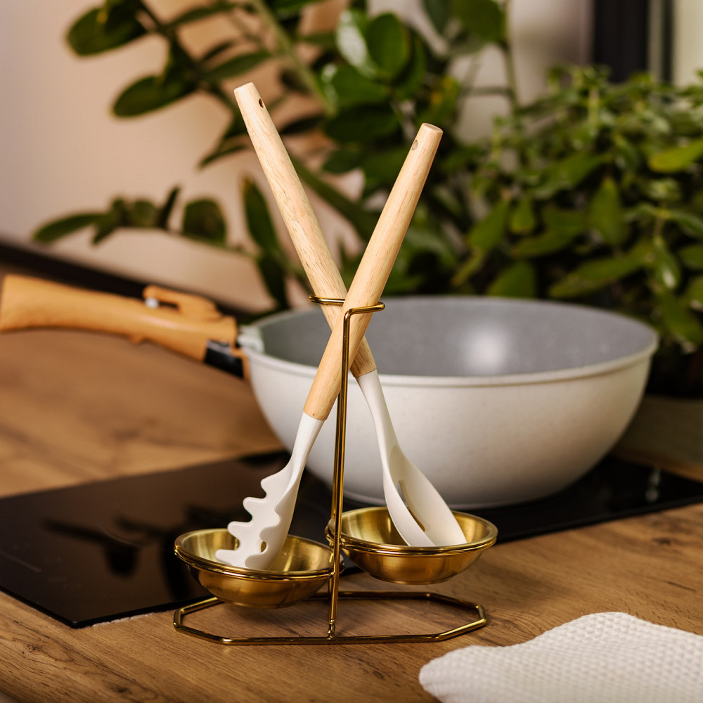 Вертикальна підставка для половника або ложок 20×12.5×19.5 см із нержавіючої сталі. Золото HP-19-14 Коломыя - изображение 6