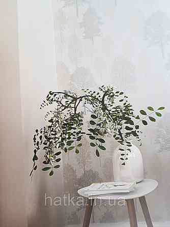 Шпалери вінілові на флізелін Marburg 82214 Giulia дерева сірі коричневі на бежевим з сріблом 3д Київ