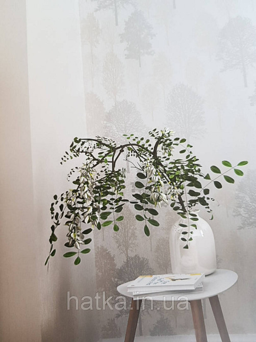 Шпалери вінілові на флізелін Marburg 82214 Giulia дерева сірі коричневі на бежевим з сріблом 3д Київ - фото 1