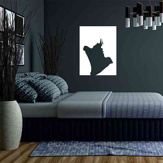 Декоративне настінне 3D Панно «Силует пари», Декор на стіну з об'ємом 70*52 см, Білий Київ