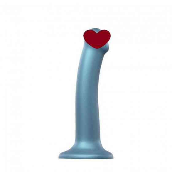 Насадка для страпона Strap-On-Me Mono Density Dildo Blue M, диам. 3,3см, однослойный силикон, гибкий Sex Aura Киев