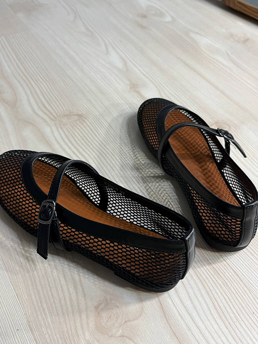 Балетки жіночі Meideli 300-10 Mary Jane сітка з ремінцем чорні, 41, 26 см Київ - фото 4