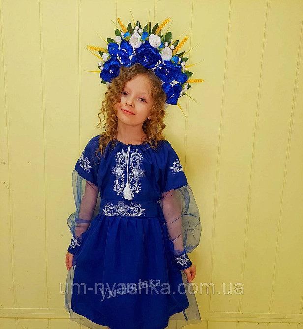 Дитяче вишите плаття "Синя казка" Кривий Ріг - фото 1