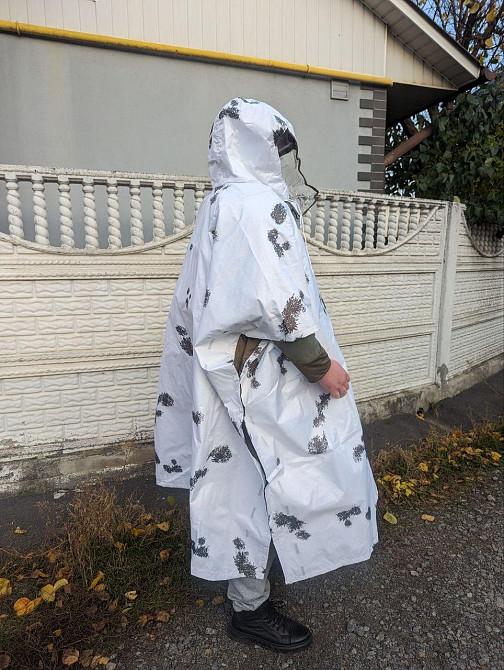 Пончо Анти-тепловізор дощовик масккостюм, захист від тепловізора та від дощу та снігу, антитепловізо Днепр - изображение 9