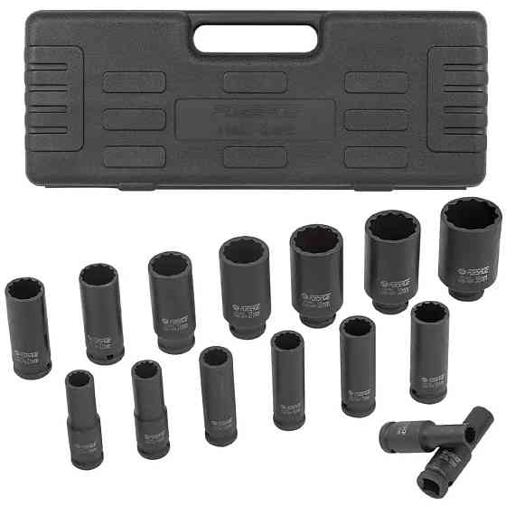 Набір головок ударних глибоких 15пр. 1/2" (12-гранні) Forsage F-4166D-9MPB Одеса