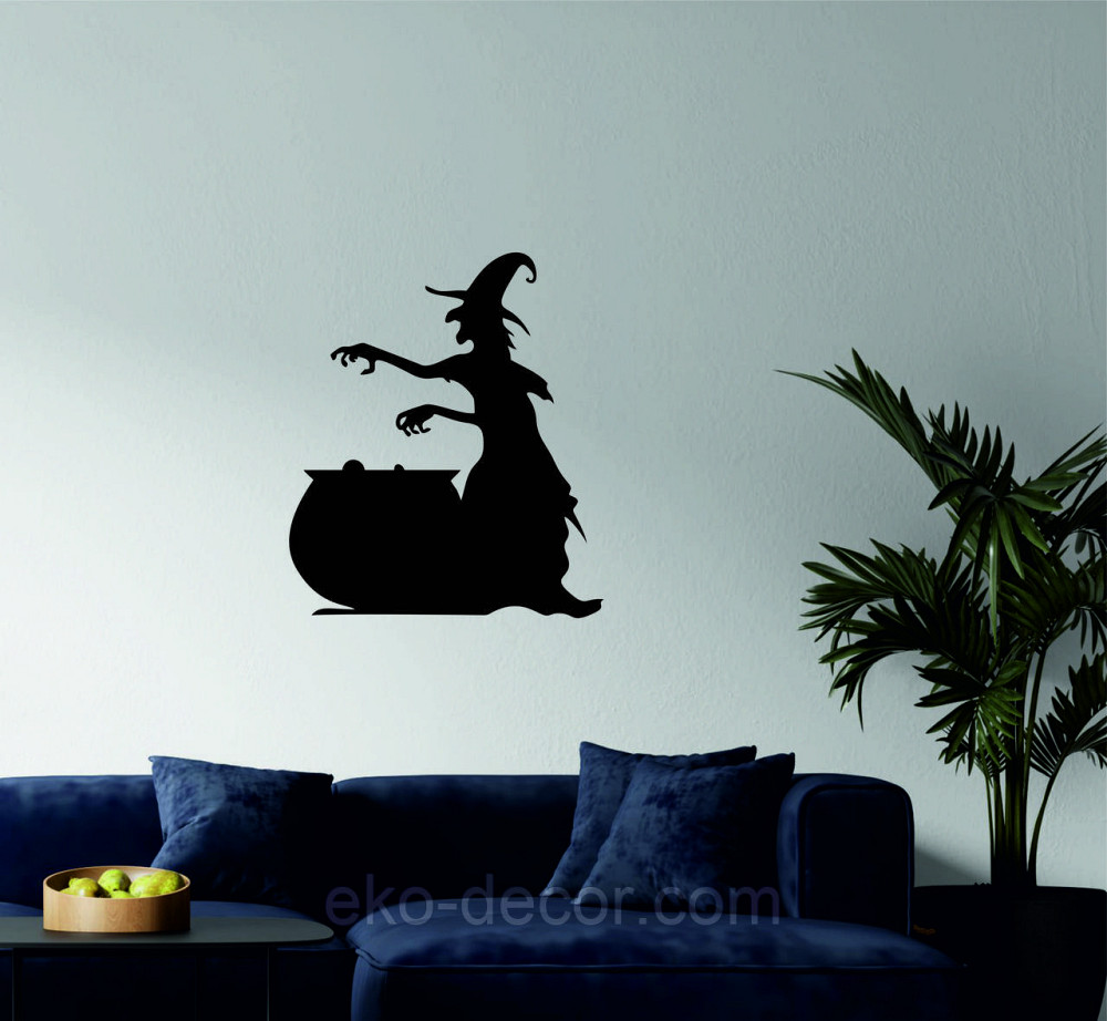 Декоративное настенное 3D Панно «Ведьма», Декор на стену с объемом 70*55 см, Черный Киев - изображение 4