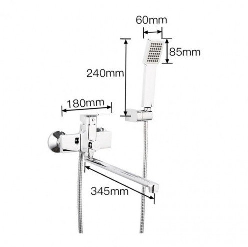 Смеситель для ванны с душевым гарнитуром Frap F2246 хром Киев - изображение 4
