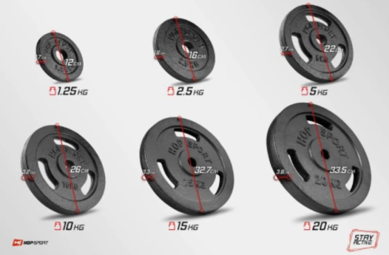 Набір 59 кг прямий гриф + металеві диски Hop-Sport Strong Київ