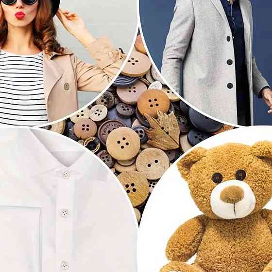 Набір дерев’яних ґудзиків 50 шт – різні розміри й кольори для шиття та декору Київ