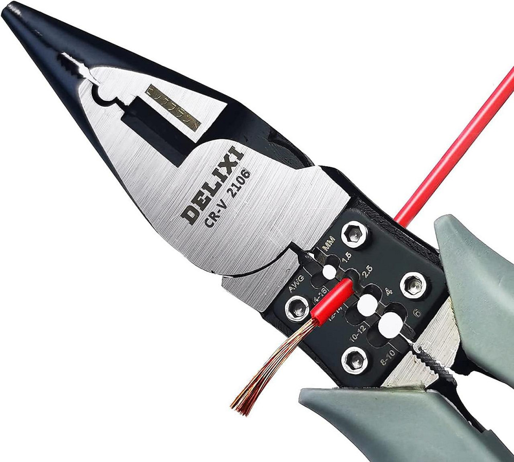 Плоскогубці DELIXI 7" з функцією зачистки та обжиму Київ - фото 10