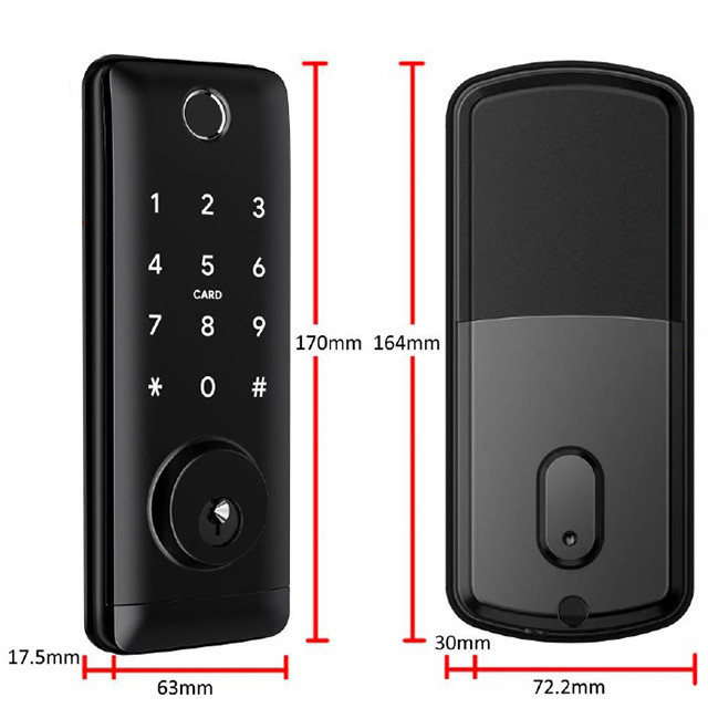 Розумний дверний біометричний замок SEVEN LOCK SL-7764BF black Київ - фото 14