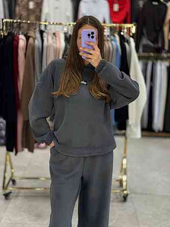 Женский теплый прогулочный костюм двойка: кофта и штаны турецкий флис Графит, 46/48 Одесса