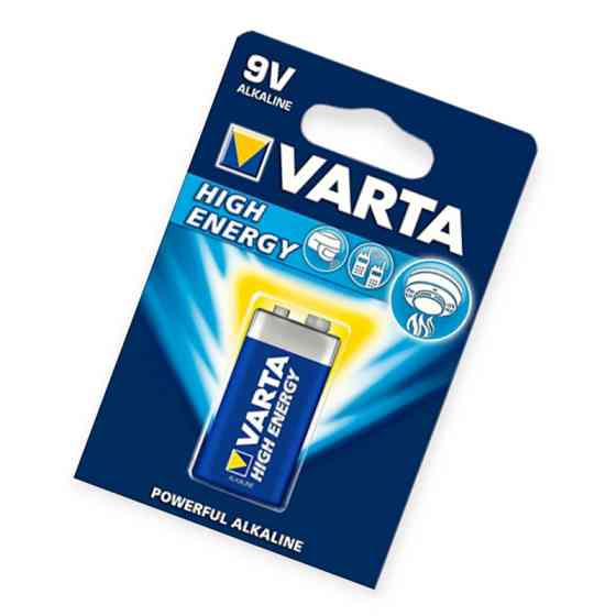 Батарейка "КРОНА" лужна 9.0V прямокутна Varta High Energy Alkaline блістер Мукачево