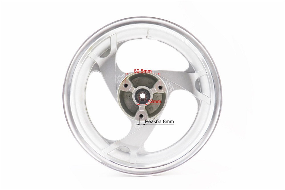 Диск передній литий MT3,50x12 d12mm (диск гальм. 3 болта) "3 промені" сірий Киев - изображение 4