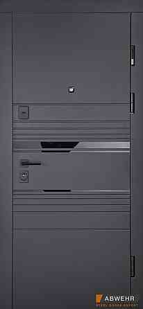 Двери входные, квартирные ABWEHR. Модель 554/0 SUNSET Цвет Черная шагрень / Белый супермат Киев