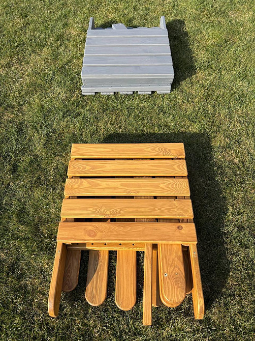 Кресло дачное деревянное складное шезлонг для зоны отдыха дома, дачи, сада, веранды из сосны, цвет дуб Каменец-Подольский - изображение 4