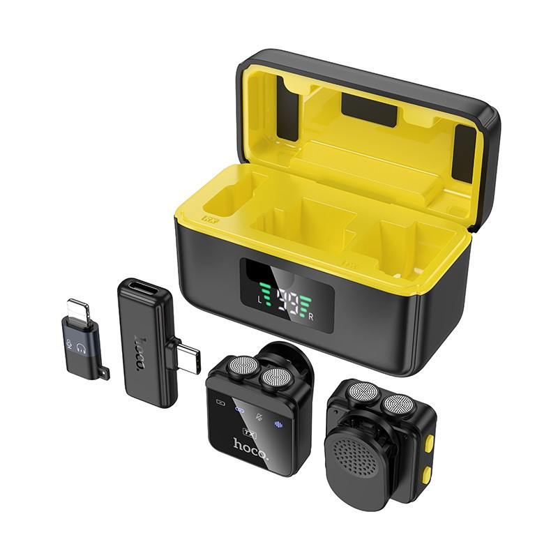 Бездротова мікрофонна система HOCO L17 magnetic dual-mic (iP/Type-C) Black Киев - изображение 15