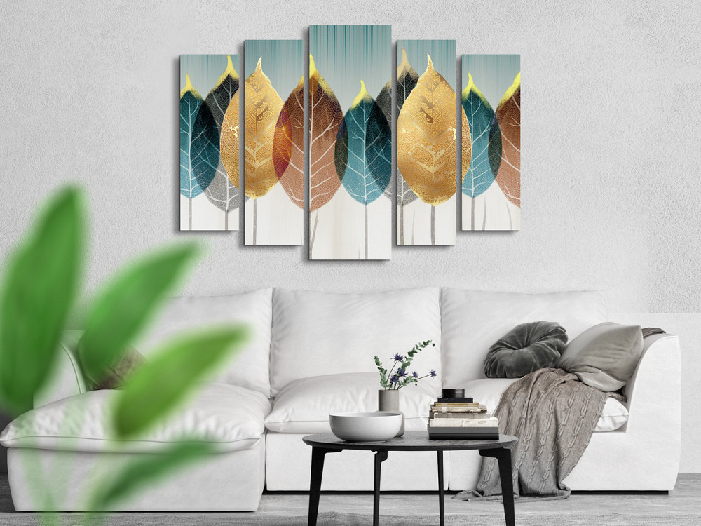 Модульна картина у вітальню / спальню Абстракція Листя Art-466_5 ( 80х118см ) Київ - фото 3