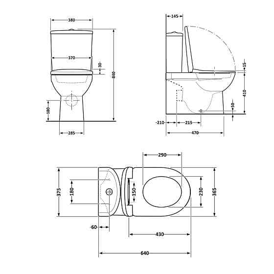 Унитаз напольный Qtap Jay Eco Ultra Quiet с сидением Soft-close 640x360x835 мм QTJAY27W48749 White Киев