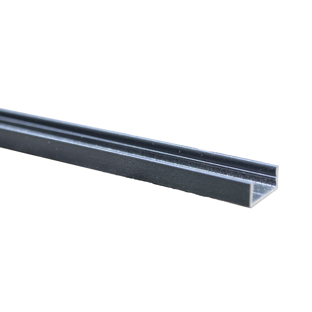 Комплект алюминиевого профиля и матового рассеивателя 2 м 14.6*6,6 мм, накладной, черный Днепр - изображение 1