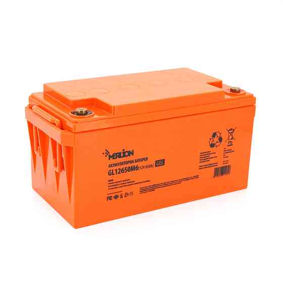 Акумуляторна батарея MERLION GL12650M6 12 V 65 Ah (348 x 168 x 178) Orange Q1/48 Київ