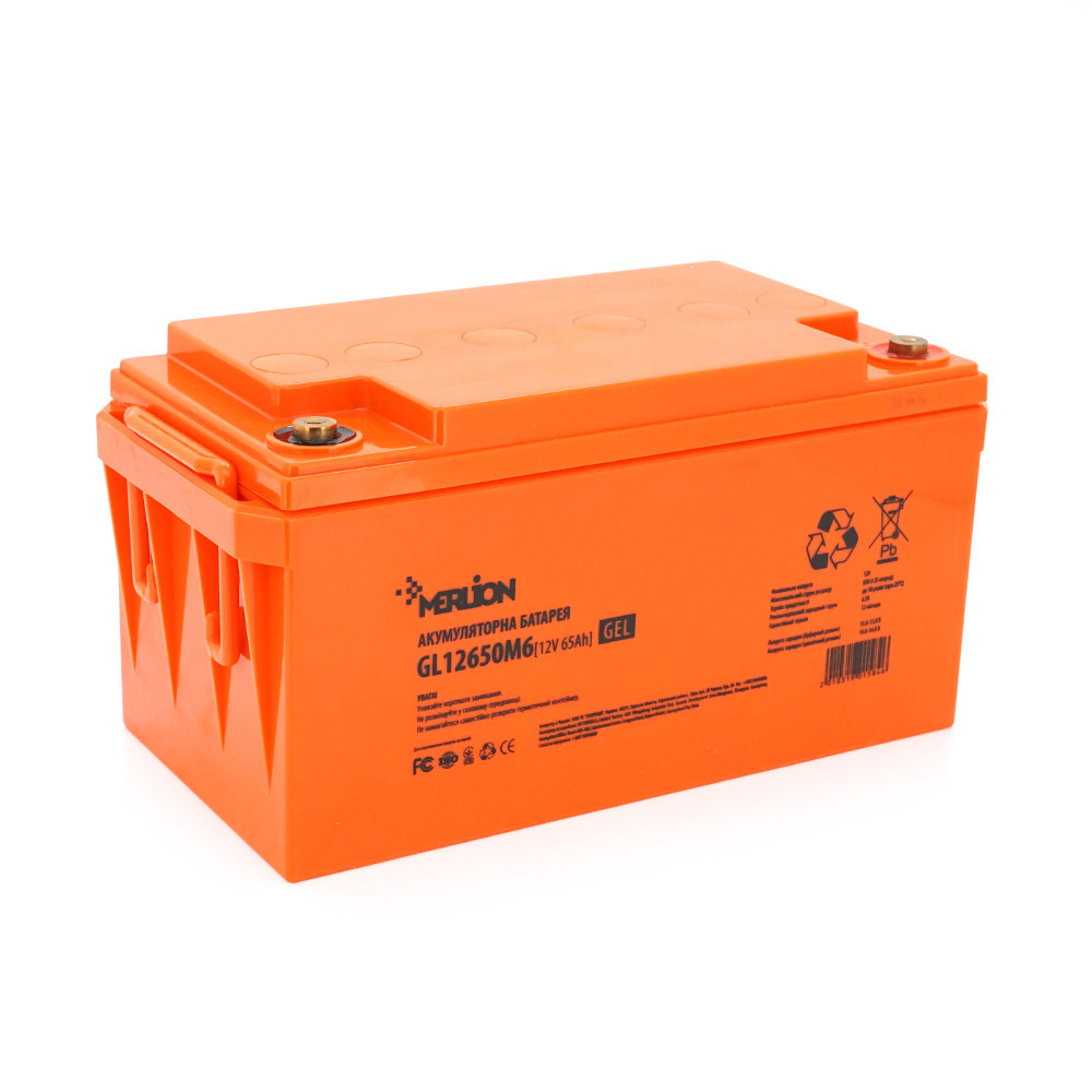 Акумуляторна батарея MERLION GL12650M6 12 V 65 Ah (348 x 168 x 178) Orange Q1/48 Київ - фото 1