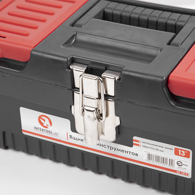 Ящик для  інструментів з металевими замками, 13", 330*177*135 мм INTERTOOL BX-1013 Київ - фото 3