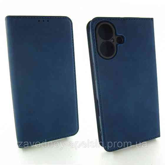 Чехол книжка iPhone 16 Защита камеры (синий) Одесса