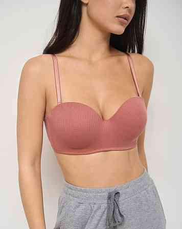 Бюстгальтер хлопковый в рубчик Nicoletta 80574 80B, Терракотовый Киев