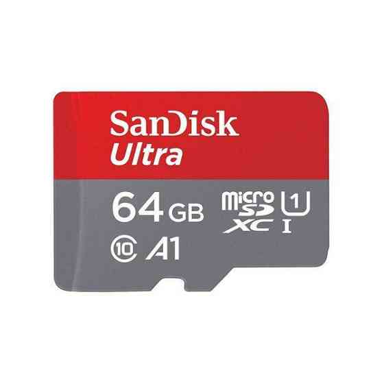 Карта памяти microSDXC (UHS-1) SanDisk Ultra 64Gb class 10 A1 (140Mb/s) (adapter SD) Киев