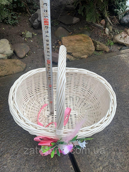 Корзина пасхальная, белая с украшением Киев - изображение 3