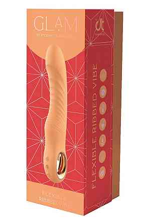 Вібратор ребристий Dream Toys Glam Flexible Ribbed Vibe, помаранчевий Sex Aura Київ